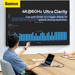 Chia Cổng Baseus 8 in 1 USB C Hub Type C sang Cổng Ethernet 4K HDMI PD 100W cho Dell USB 3.0 Xiaomi Samsung — ảnh 3