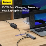 Chia Cổng Baseus 8 in 1 USB C Hub Type C sang Cổng Ethernet 4K HDMI PD 100W cho Dell USB 3.0 Xiaomi Samsung — ảnh 5