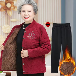 Áo khoác dày mùa đông ấm áp của bà ngoại 60 tuổi，áo khoác bà già 80 tuổi