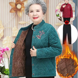 Áo khoác dày mùa đông ấm áp của bà ngoại 60 tuổi，áo khoác bà già 80 tuổi