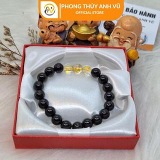 Vòng tam hợp quý thần tỵ dậu sửu chất liệu mã não đen tự nhiên - size 8 10 12ly - may mắn tài lộc