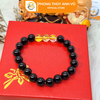 Vòng tam hợp quý thần tỵ dậu sửu chất liệu mã não đen tự nhiên - size 8 10 12ly - may mắn tài lộc