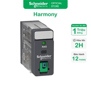 Relay trung gian - 2 Poles (8 chân) - 24VDC - 5A - 2CO - có đèn LED và nút ấn - Schneider Electric - RXG22BD
