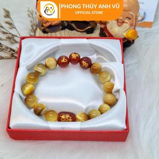Vòng tỵ dậu sửu chất liệu mắt hổ vàng nâu - size 10 12ly - vòng tay may mắn tài lộc - Phong Thủy Anh Vũ