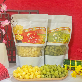 COMBO 2 Loại Mứt Hạt Sen 2 vị (trà xanh + truyền thống) thượng hạng Senfarm - Mứt Tết - Bánh Tết - Quà Tết