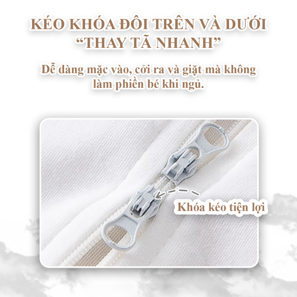Nhộng Chũn Cho Bé Ngủ Ngon Mẫu Mới Hàng Thiết Kế Cao Cấp Chất Cotton, Bozip Hàn Mềm Mại Co Giãn