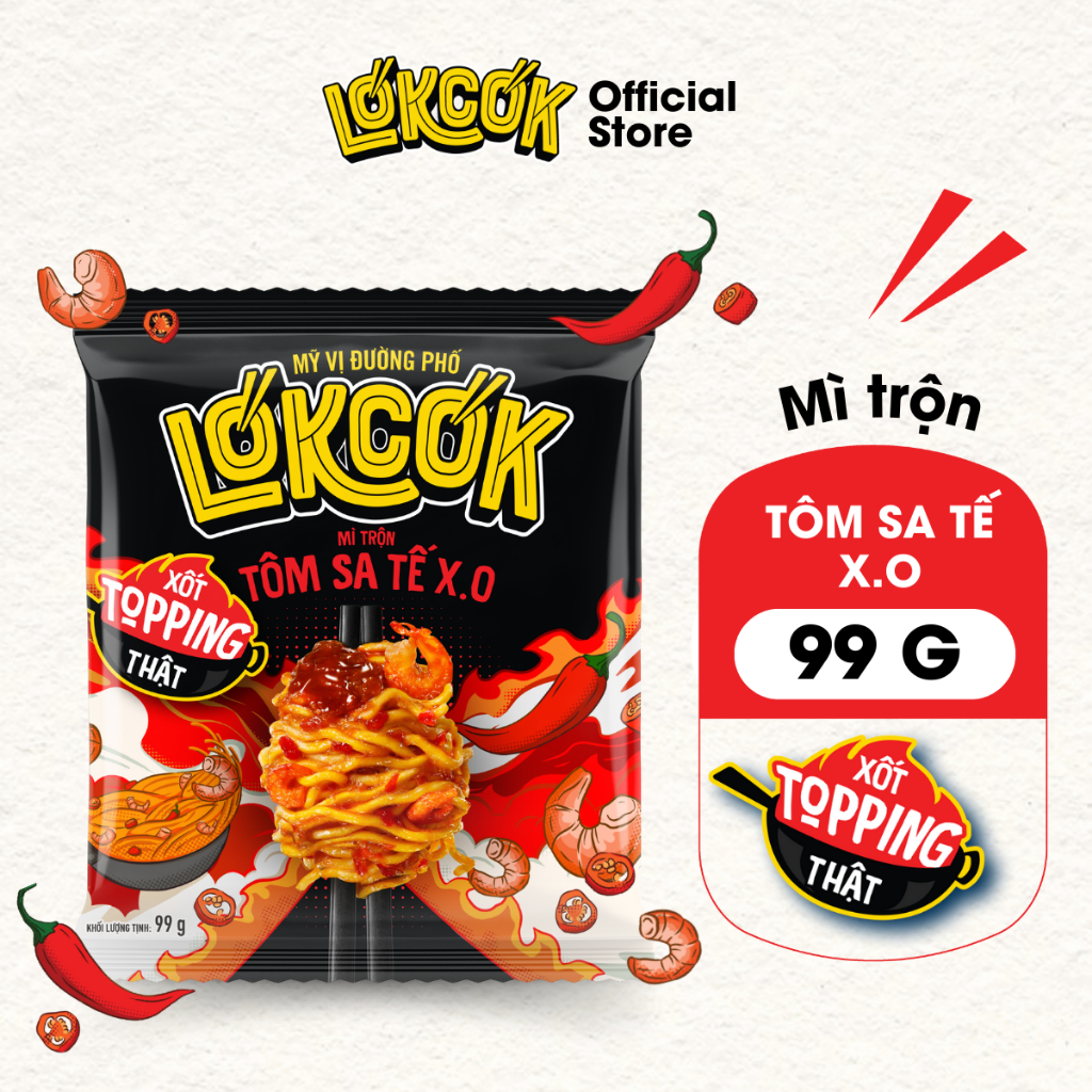 [Chính Hãng] Combo Mì Trộn LOKCOK - Thực Thần Đường Phố (Gói)