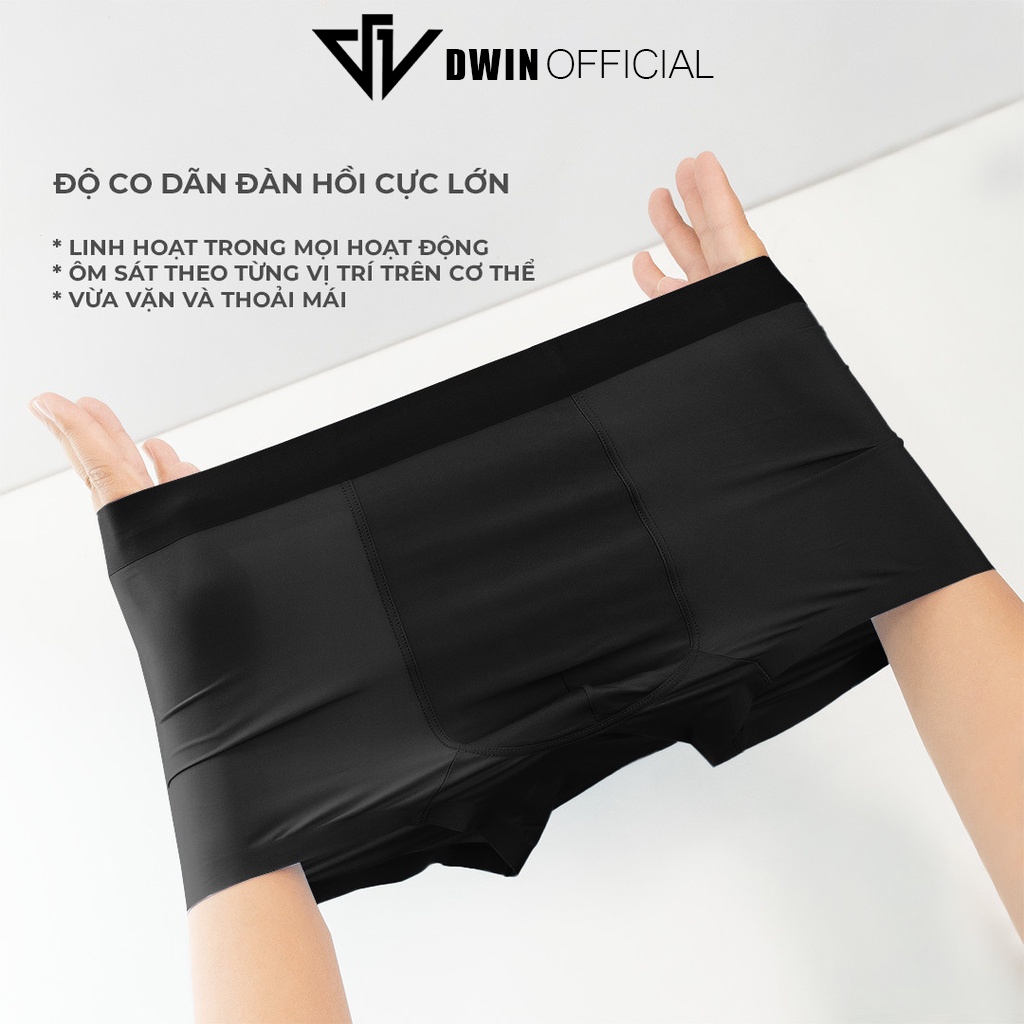 Ảnh Combo 3 quần lót nam DWIN sịp đùi kháng khuẩn cao cấp boxer vải thun lạnh co dãn 4 chiều 4