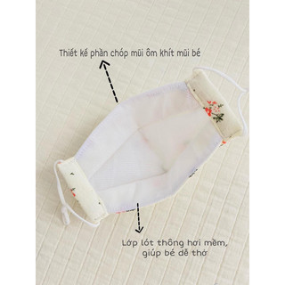 Khẩu trang vải cho bé Chippiandco vải linen 2 lớp cao cấp mềm mại cho bé từ 0-5 tuổi