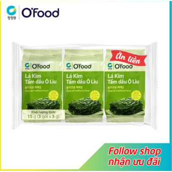 [Thùng 24 lốc] lá kim tẩm dầu Oliu lốc 3 O'Food