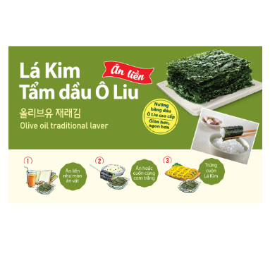 [Thùng 24 lốc] lá kim tẩm dầu Oliu lốc 3 O'Food