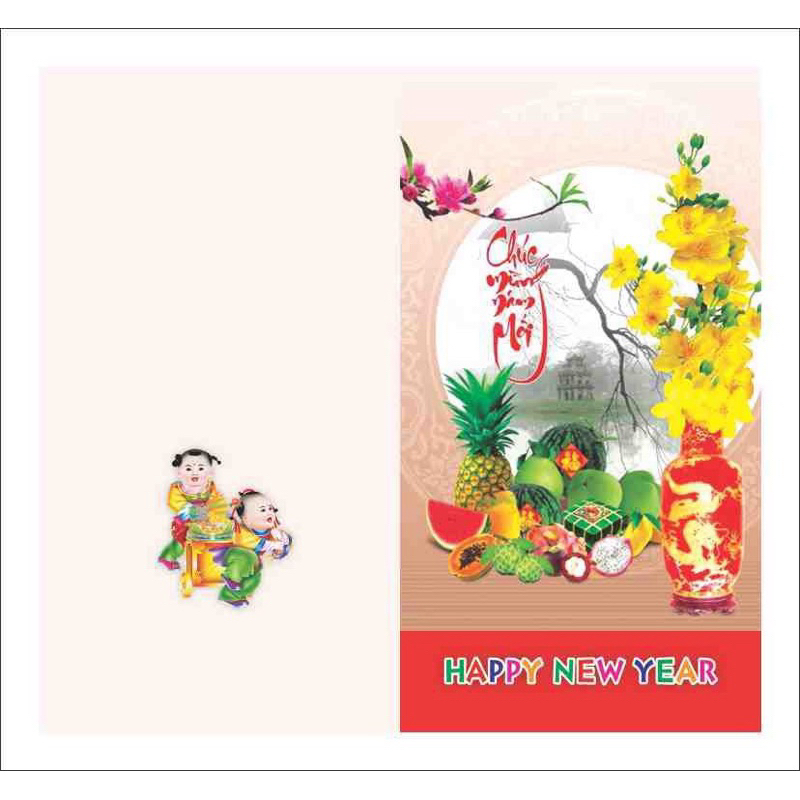 [SET] 10 CÁI BƯU THIẾP CHÚC TẾT KT12,5x9,5CM - VPP QUỐC HUY