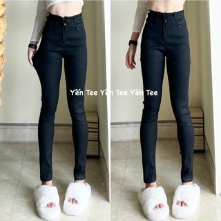 Quần jeans ôm đen 1 cúc  Yến Tee , cạp siêu cao tôn dáng #8800