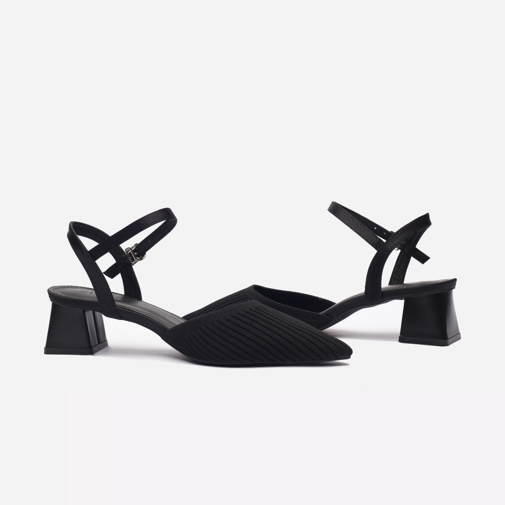 CORII - Giày Sandal Cao Gót Bít Mũi Gót Vuông 4cm BST The Grace Thời Trang và Thoải Mái Nhất - CR6TN41 Đen