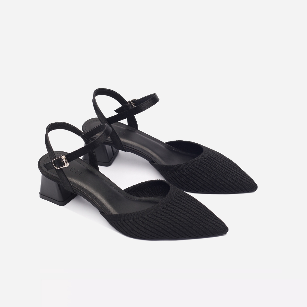 CORII - Giày Sandal Cao Gót Bít Mũi Gót Vuông 4cm BST The Grace Thời Trang và Thoải Mái Nhất - CR6TN41 Đen