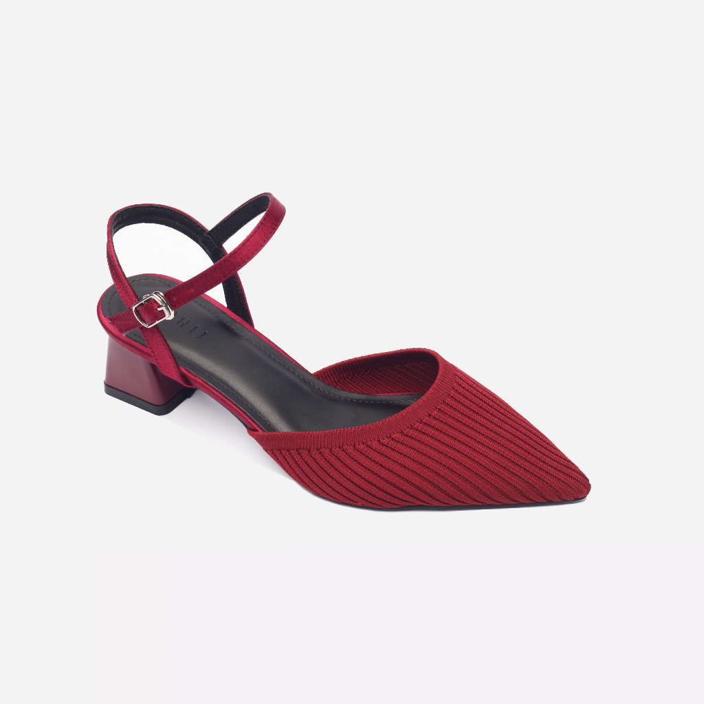 CORII - Giày Sandal Cao Gót Bít Mũi Gót Vuông 4cm BST The Grace Thời Trang và Thoải Mái Nhất - CR6TN46 Đỏ
