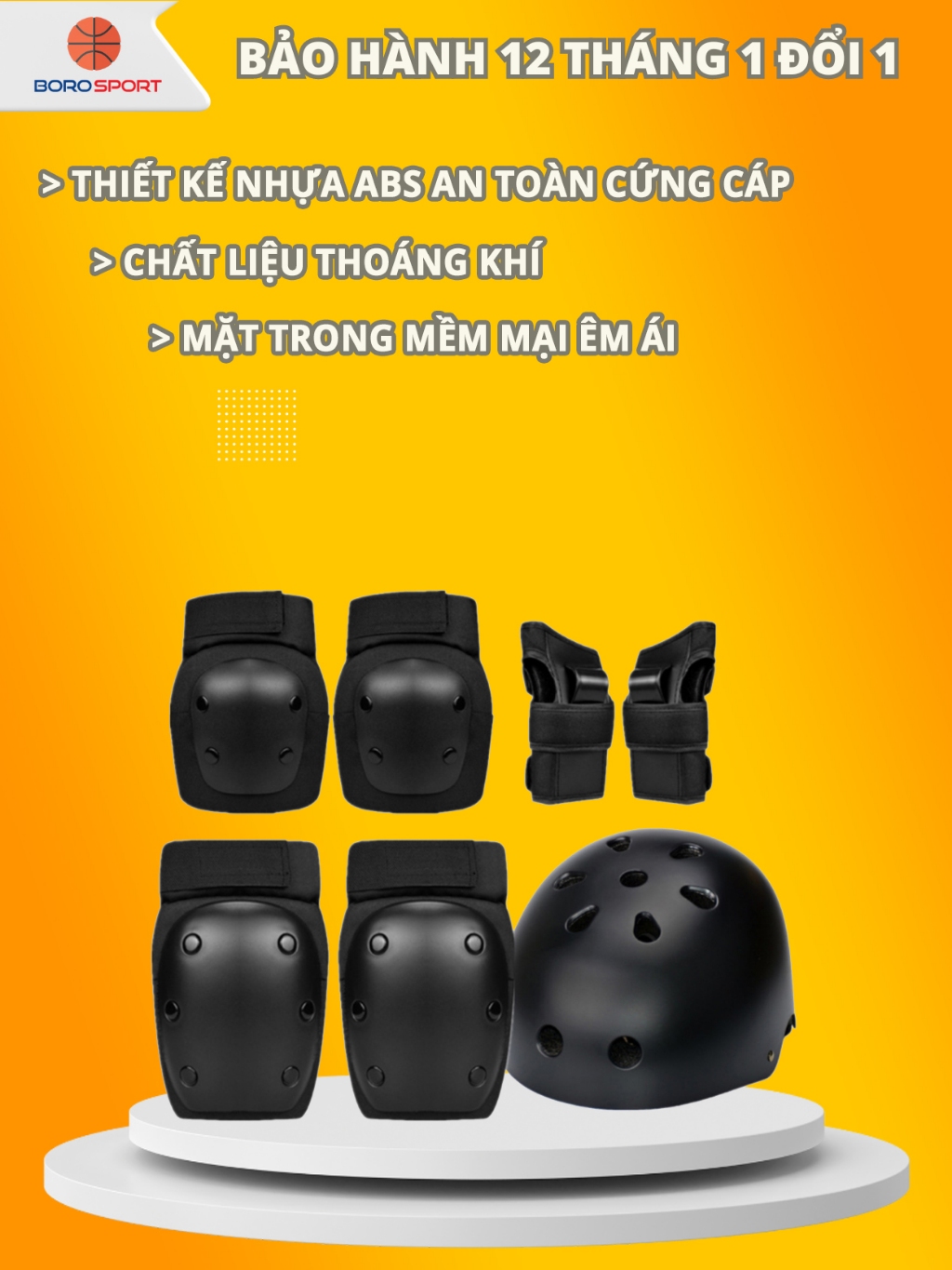 Ảnh Bộ Giáp Bảo Hộ Trượt Patin Bảo Hành 12 Tháng Bảo Hộ Xe Đạp Gồm 4 Món Tay Gối Khủy Tay Và Nón Cleacco BGBHTP BORO SPORT 1