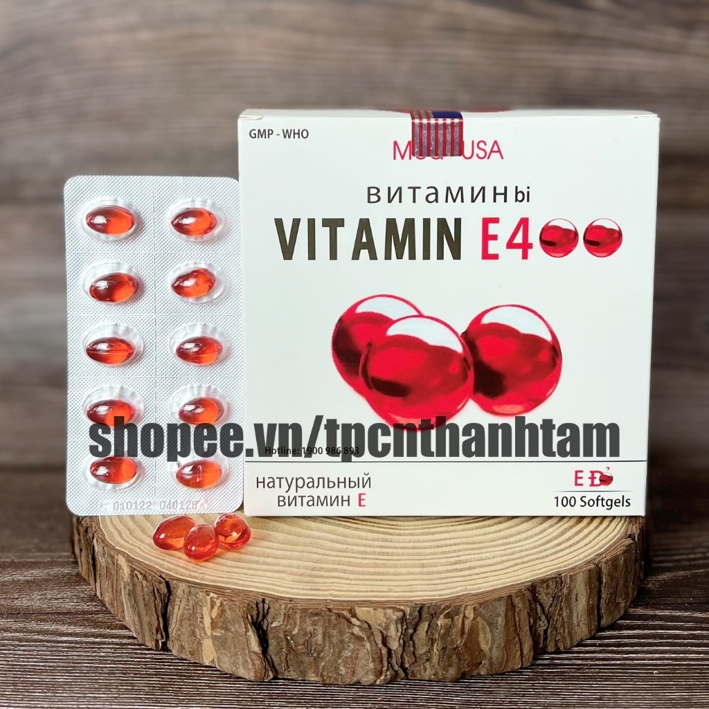 Viên Uống Vitamin E ĐỎ Usa Bổ Sung Vitamin E Giúp Làm đẹp Da Trắng Da Hồi Phục Da Nhăn Nheo