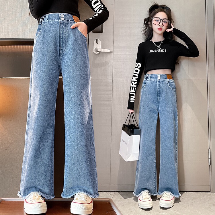 Quần jeans suông bé gái size đại thời trang trẻ em BEESHOP KM0005