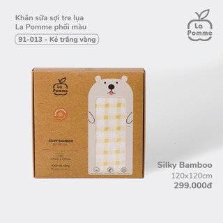 La pomme SS2024 K003 Khăn sữa sợi tre lụa La Pomme phối màu (120x120cm) cho bé