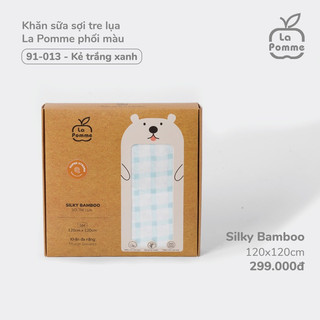 La pomme SS2024 K003 Khăn sữa sợi tre lụa La Pomme phối màu (120x120cm) cho bé