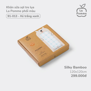 La pomme SS2024 K003 Khăn sữa sợi tre lụa La Pomme phối màu (120x120cm) cho bé