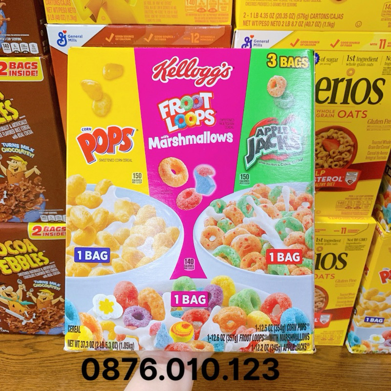 HÀNG NHẬP MỸ NGŨ CỐC POPS CORN FROOT LOOPS MARSHMALLOWS APPLE