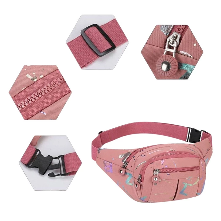Túi bao tử unisex, túi đeo bụng, túi đeo chéo, túi đeo hông họa tiết chống nước nhiều ngăn đa năng – 5