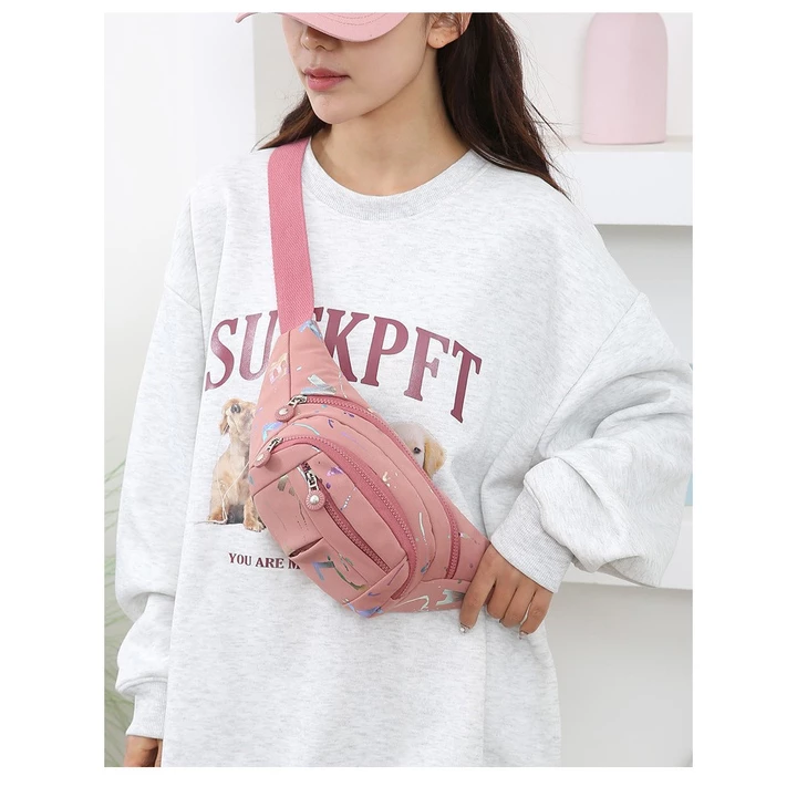 Túi bao tử unisex, túi đeo bụng, túi đeo chéo, túi đeo hông họa tiết chống nước nhiều ngăn đa năng – 7