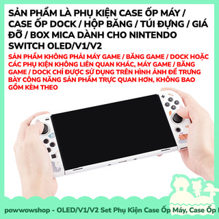 [Sẵn VN - Hỏa Tốc] OLED/V1/V2/Lite Set Bộ Phụ Kiện Case Ốp Máy / Dock, Hộp Băng Nintendo Switch Cat PlayGround