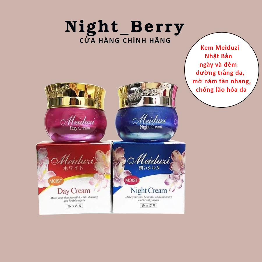 Kem Meiduzi Nhật Bản ngày và đêm dưỡng trắng da, mờ nám tàn nhang, chống  lão hóa da ( Chính Hãng ), night_berry | Shopee Việt Nam