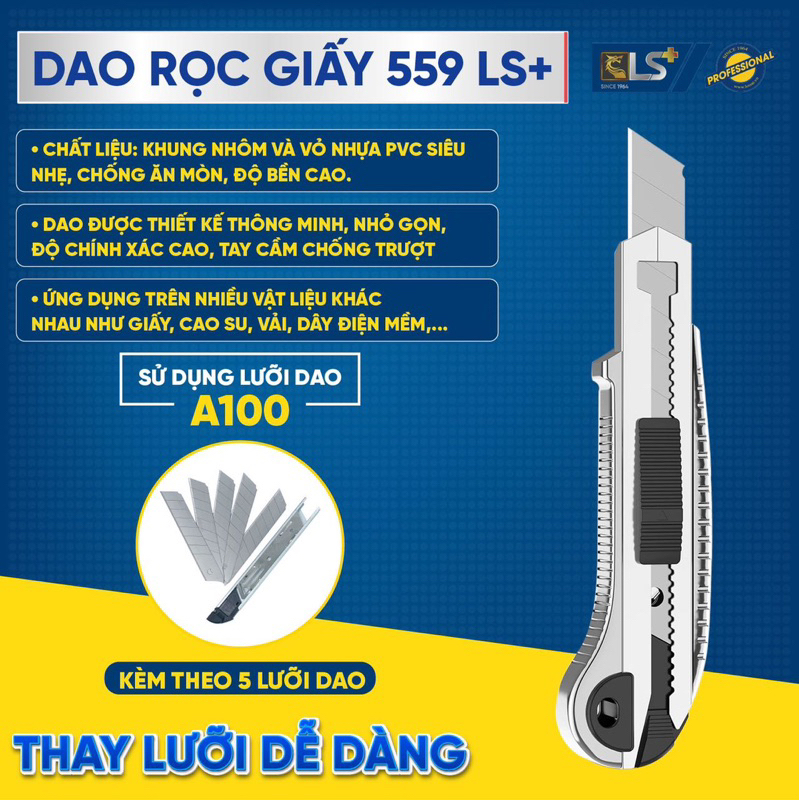 Dao rọc giấy inox cao cấp kèm 5 lưỡi | Shopee Việt Nam