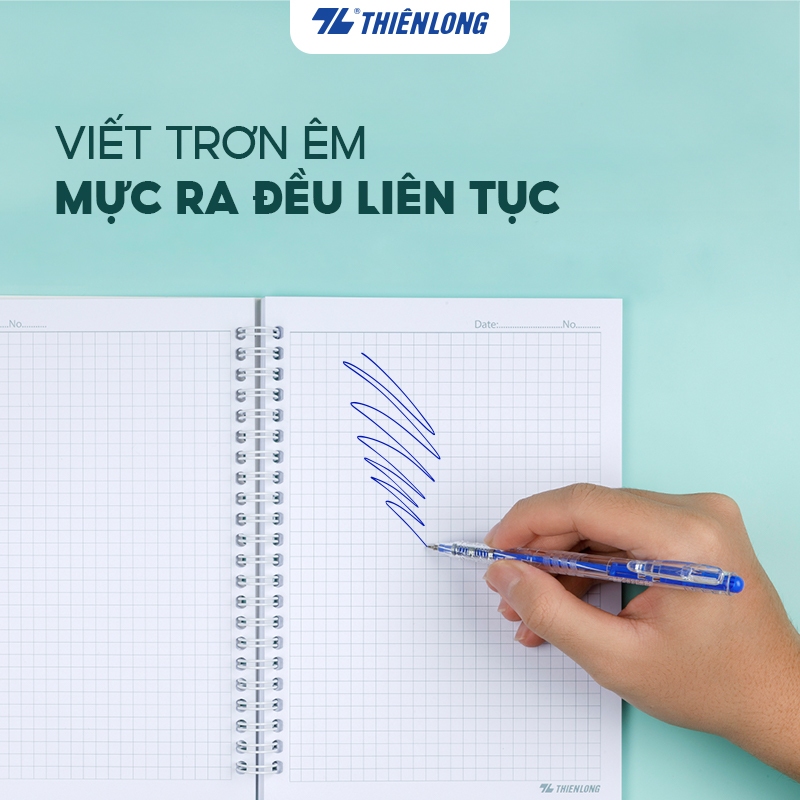 Ảnh Combo 5/10/20 Bút bi Thiên Long TL-089 ngòi 0.5mm mực xanh/đỏ/đen dạng bấm cò nơi cầm tay có tiết diện tam giác 1