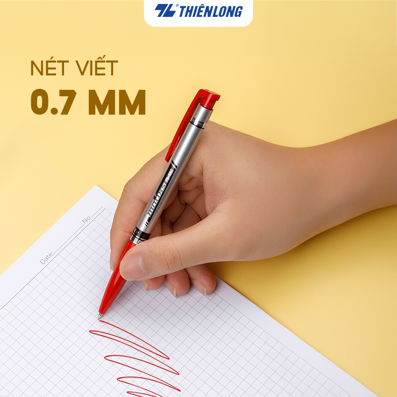 Ảnh Combo 5/10/20 Bút bi Thiên Long FO-024 ngòi 0.7mm mực xanh/đỏ/đen hệ dầu, đạt tiêu chuẩn an toàn Châu Âu 1