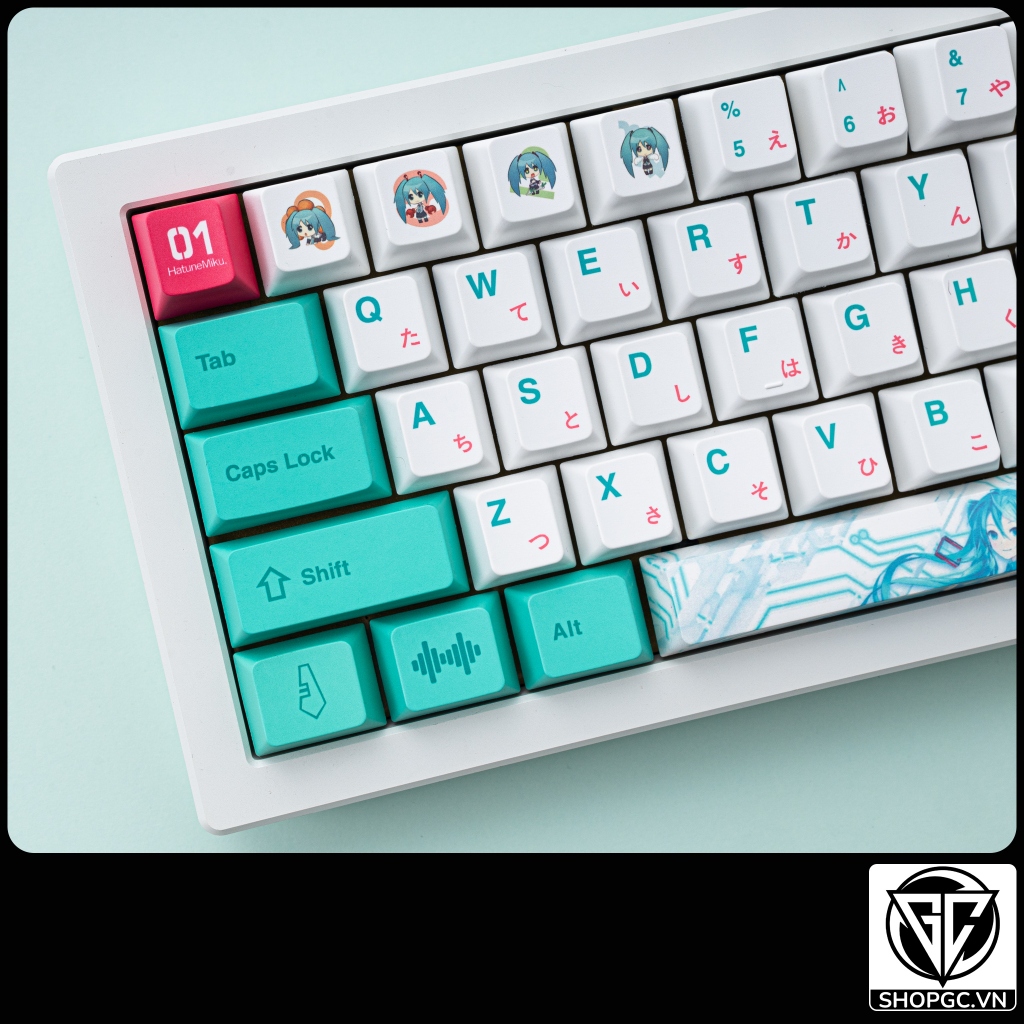 Keycap Hatsune Miku | Keycap Miku nhựa PBT 138 nút in nhiệt Dyesub đóng ...