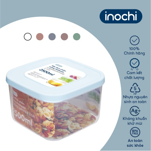 Hộp thực phẩm vuông Hokkaido Inochi bảo quản thực phẩm, chất liệu an toàn