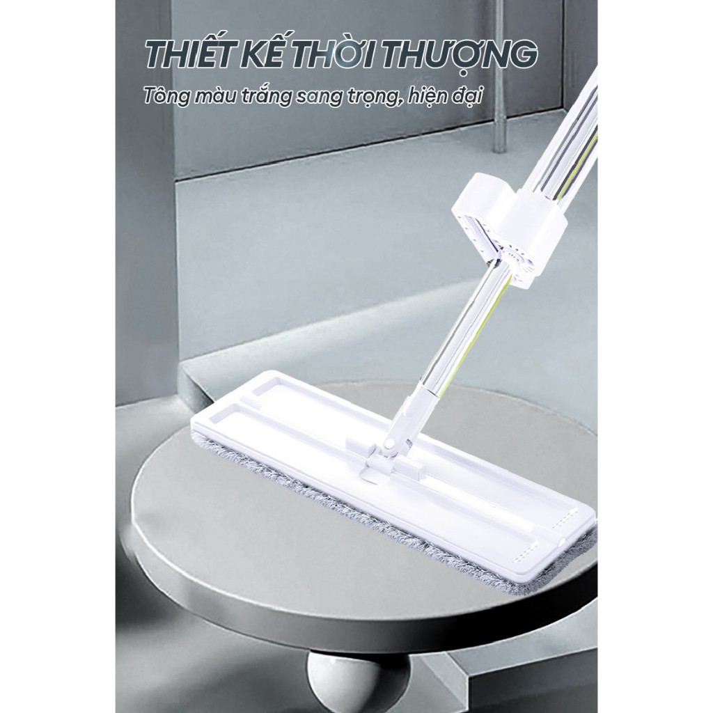 [TRI ÂN MUA 1 TẶNG 1] Cây Lau Nhà Vải Sợi Thần Kì Kéo Vắt Thông Minh Bản Lau To 40cm Tiết Kiệm Thời Gian MyJae