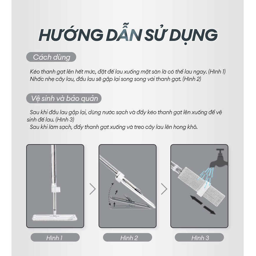 [TRI ÂN MUA 1 TẶNG 1] Cây Lau Nhà Vải Sợi Thần Kì Kéo Vắt Thông Minh Bản Lau To 40cm Tiết Kiệm Thời Gian MyJae