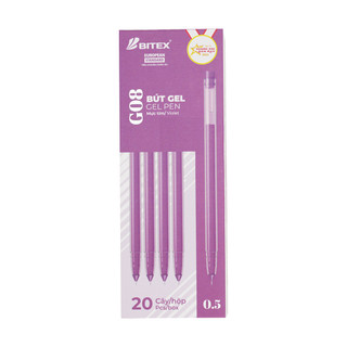 Combo 10 bút gel Bitex G08 mực xanh / đỏ / đen / tím 0.5mm