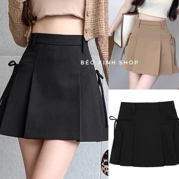 Thời Trang Bigsize Chân Váy Có Lót Trong Đính Nơ Vải Cotton Lạnh Cao Cấp 50 - 100Kg Chân Váy Bigsize - A.1230