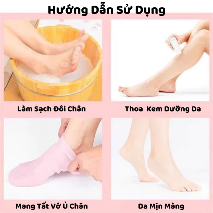 Tất Ủ Chân Chất Liệu Silicon Mềm Mịn, Vớ Ủ Kem Giúp Dưỡng Ẩm Làm Mềm Da Ngăn Ngừa Khô Nứt Nẻ Da Chân