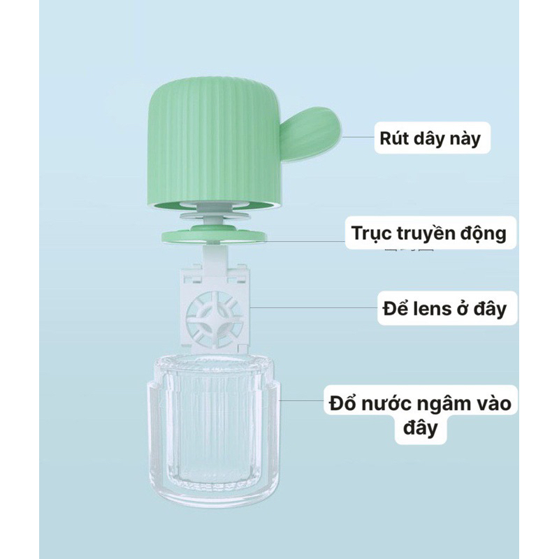 Máy rửa lens Pin - cốc rửa lens tay và dây rút Muneye angel  eye