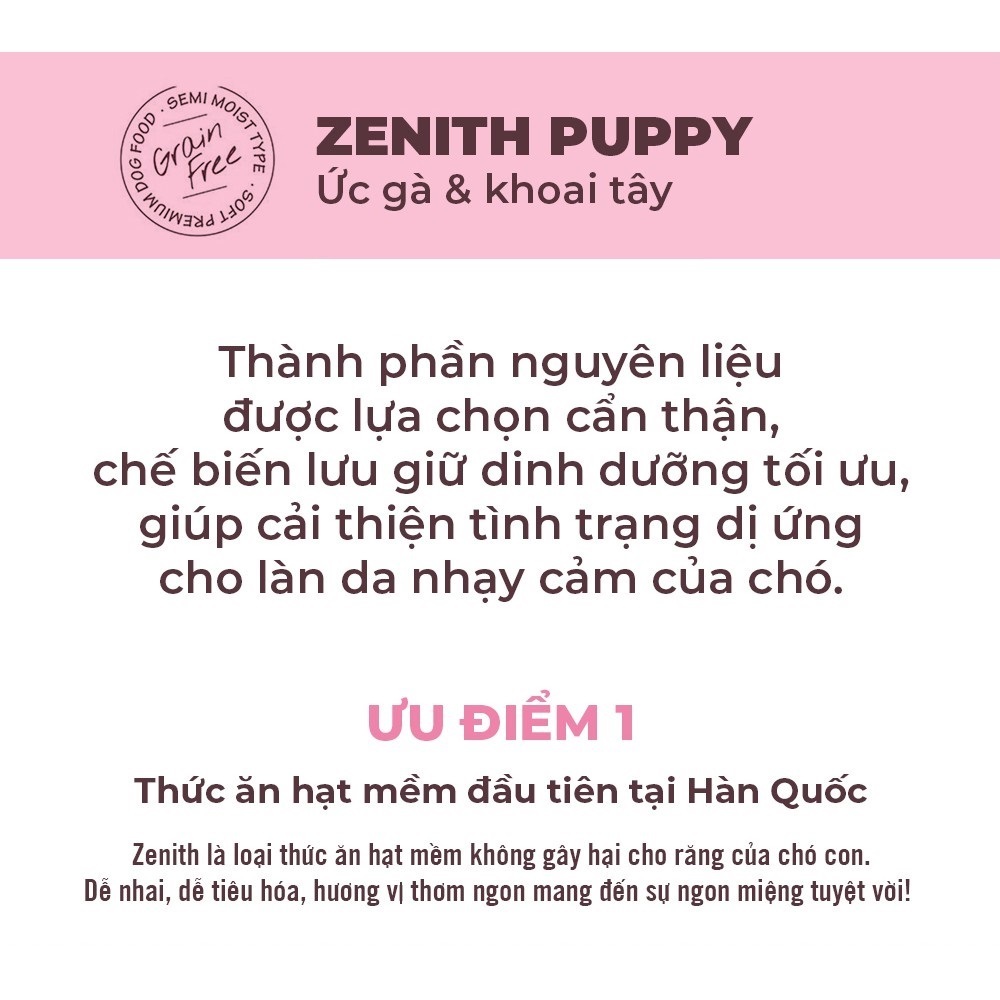 THỨC ĂN HẠT MỀM ZENITH CHO CHÓ CON - Thuộc dòng sản phẩm cao cấp