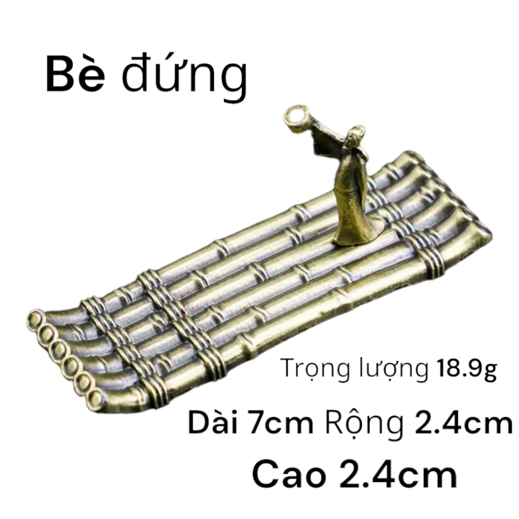 Thuyền đồng trang trí cắm nhang không tăm và đặt nụ (Kích Thước: 9.3cm x 2.9cm)