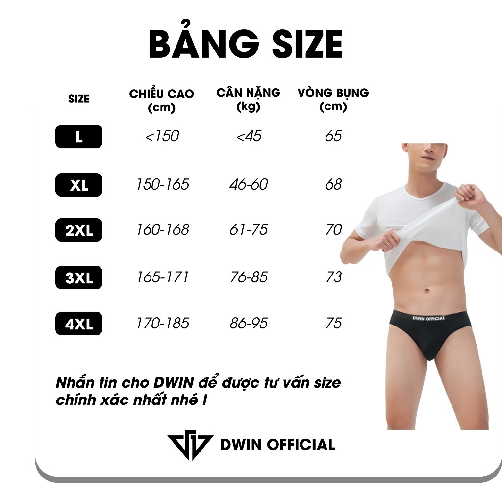 Ảnh Combo 3 quần lót nam DWIN sịp tam giác kháng khuẩn cao cấp boxer vải thun lạnh co dãn 4 chiều 2