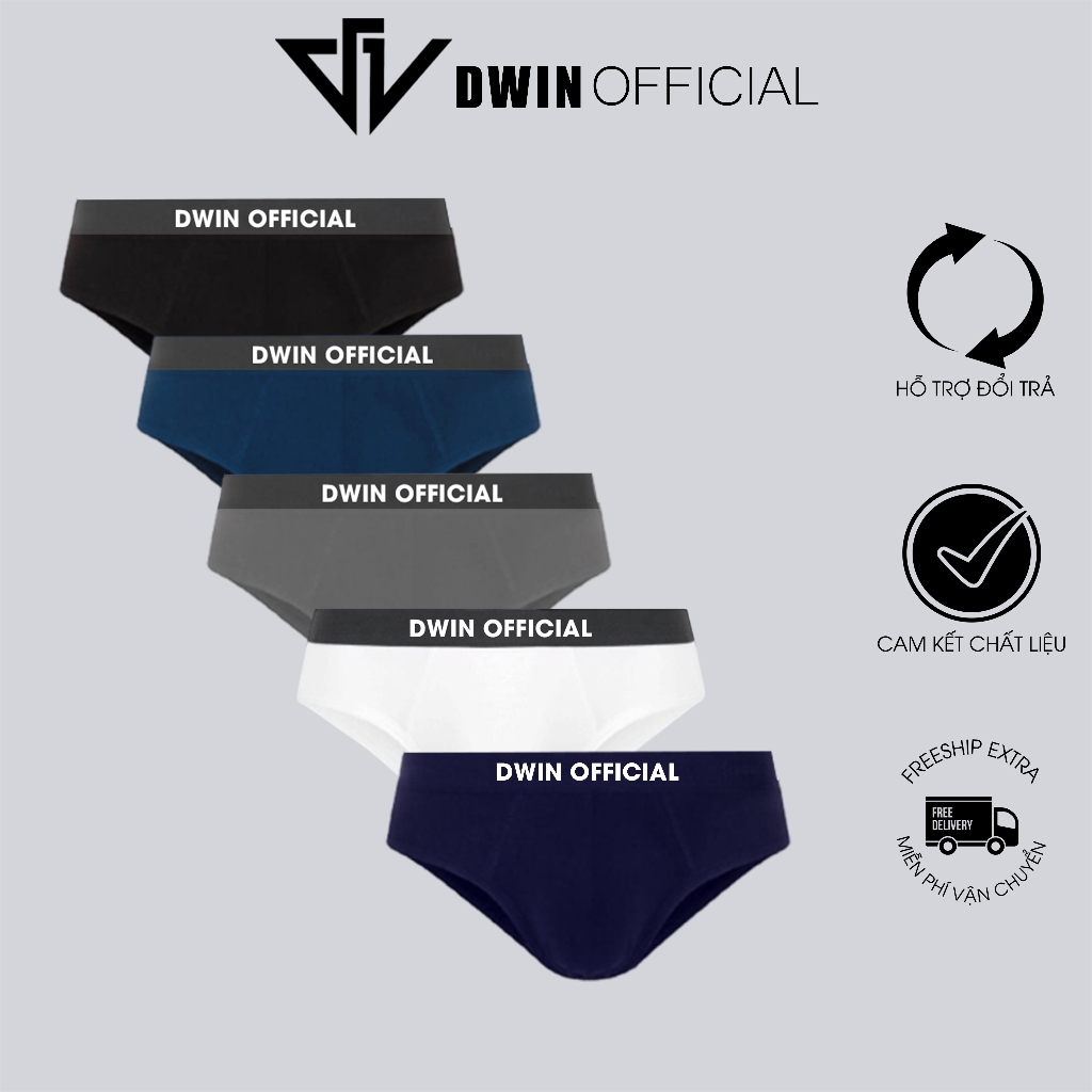 Ảnh Combo 3 quần lót nam DWIN sịp tam giác kháng khuẩn cao cấp boxer vải thun lạnh co dãn 4 chiều 1