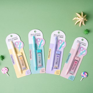 Combo Bút Chì Kim Kèm Hộp Ngòi Chì 0.7mm CLASSMATE Macarons, Nét Bút Mịn, Đầu Bút Thiết Kế Quai Cài Tiện Lợi MP209