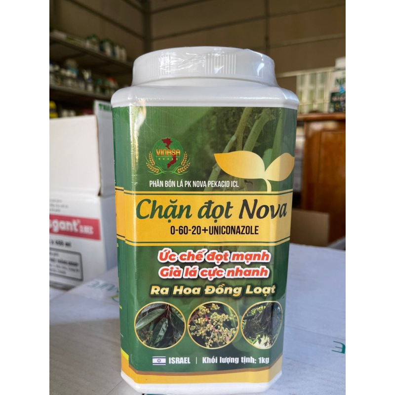 Chặn đọt Nova 0-60-20 Uniconazole hộp 1 ký già lá nhanh, ra hoa đồng ...