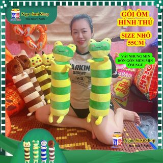 GỐI ÔM ĐẦU THÚ CHO BÉ ĐI HỌC ÔM NGỦ SIÊU CƯNG SIZE NHỎ DÀI 55CM - gấu bông đồ chơi doll toy HÀNG HOT NGỌC SUSI