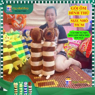 GỐI ÔM ĐẦU THÚ CHO BÉ ĐI HỌC ÔM NGỦ SIÊU CƯNG SIZE NHỎ DÀI 55CM - gấu bông đồ chơi doll toy HÀNG HOT NGỌC SUSI